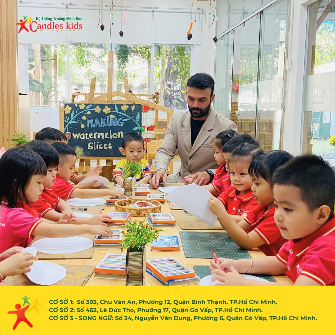 B&eacute; tập vẽ để ph&aacute;t triển tư duy tại Candles Kids